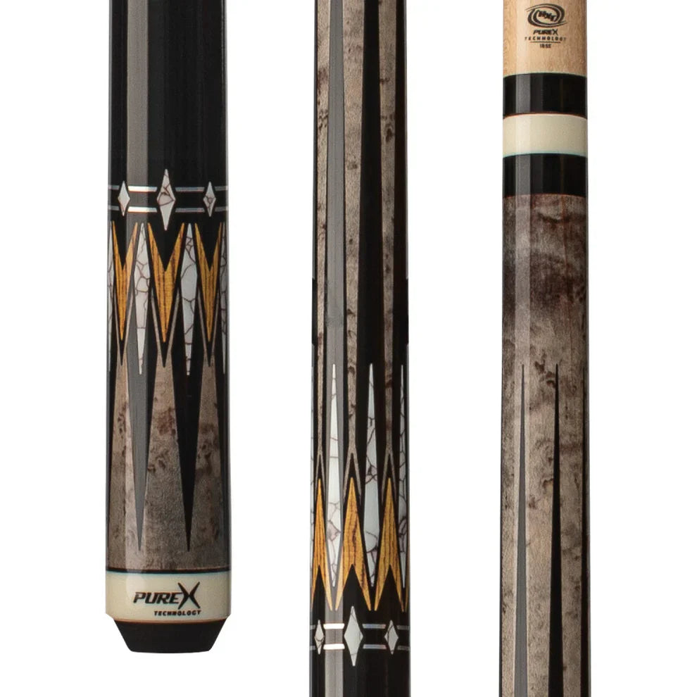 Pure X Grey Stain Birdseye Maple & Bocote Wrapless Cue