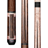 Pure X Matte Smoke Grey Birdseye & Black Palm Cue with Brown Embossed Leather Wrap