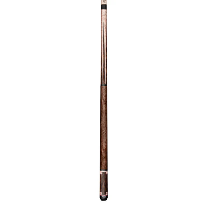 Pure X Matte Smoke Grey Birdseye & Black Palm Cue with Brown Embossed Leather Wrap