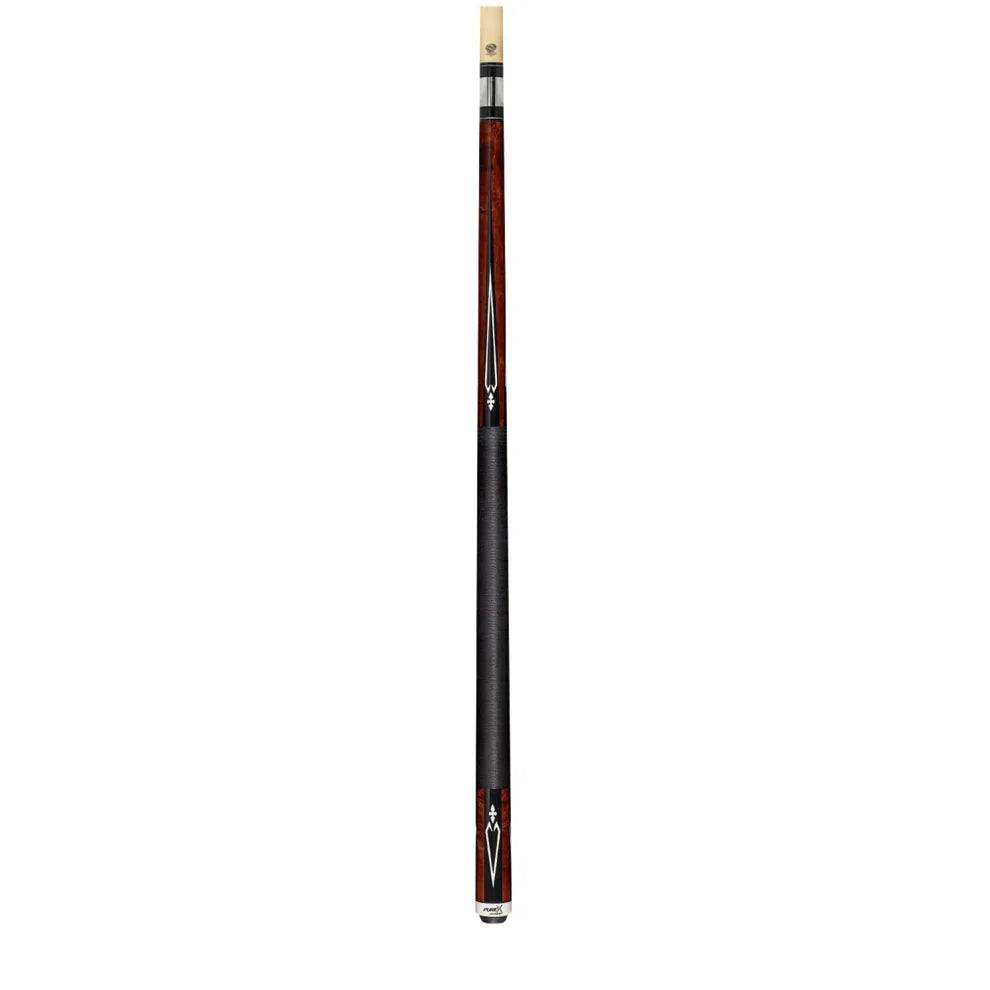 Pure X Walnut Stain Birdseye & Black/White Diamond Cue with Black Linen Wrap