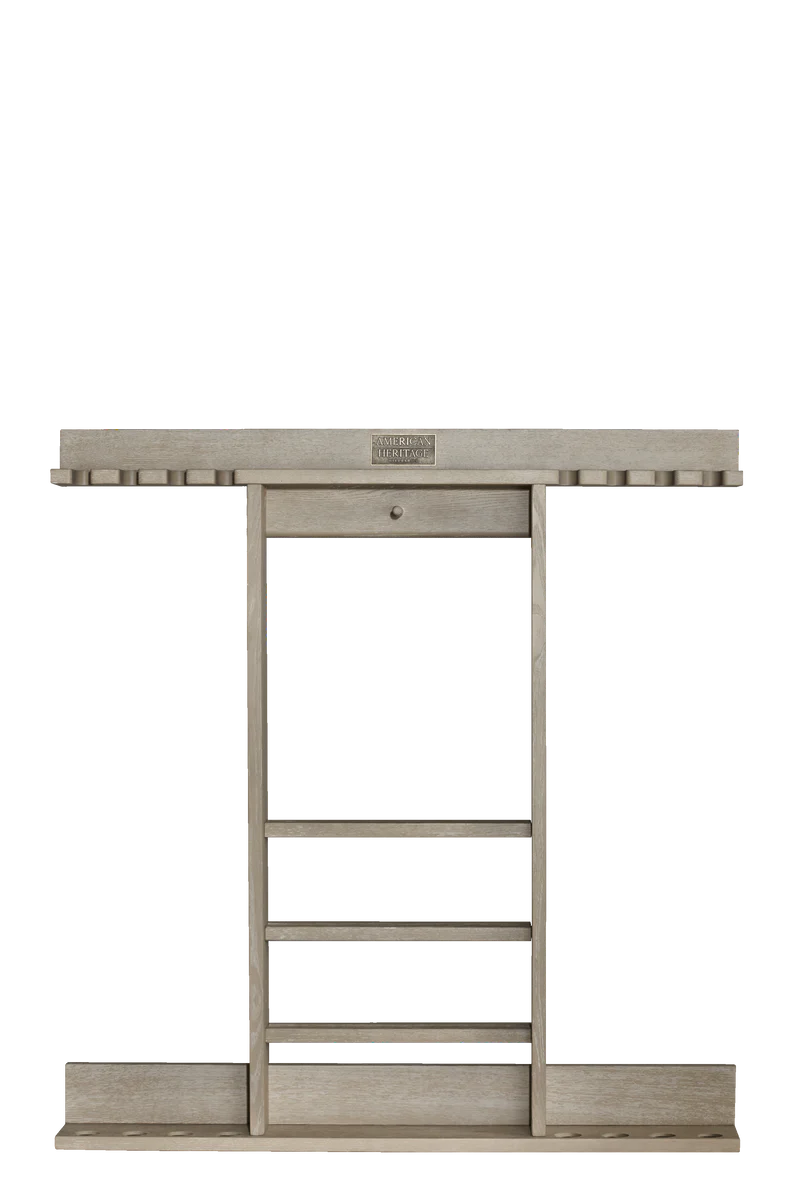 Wooden console table with a shelf on a white background