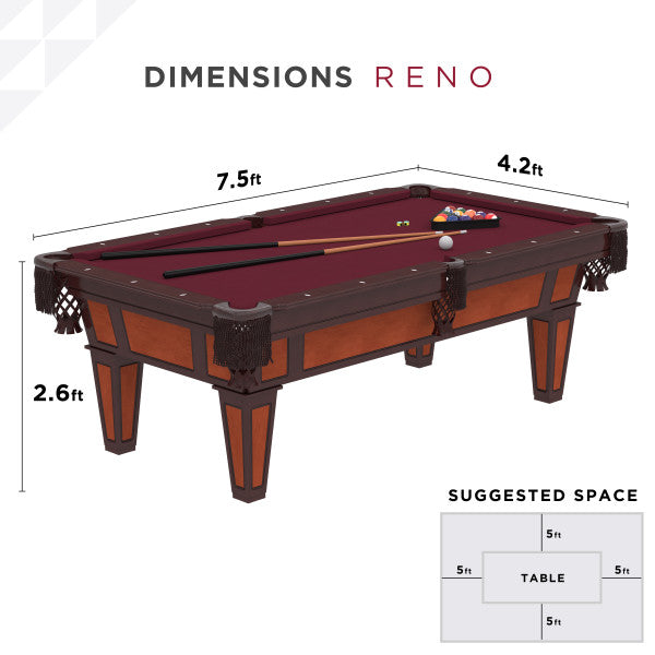 Fat Cat 7.5' Reno II Billiard Table w/ Play Package