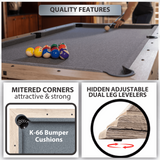 Freetime Fun The Rockford 7' Multi-Game Table in Rustic Oak with Grey Felt