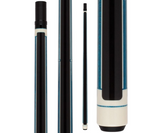 Molinari pool cue with three sections on a white background