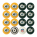 Imperial Green Bay Packers Billiard Balls With Numbers