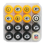Imperial Green Bay Packers Billiard Balls With Numbers