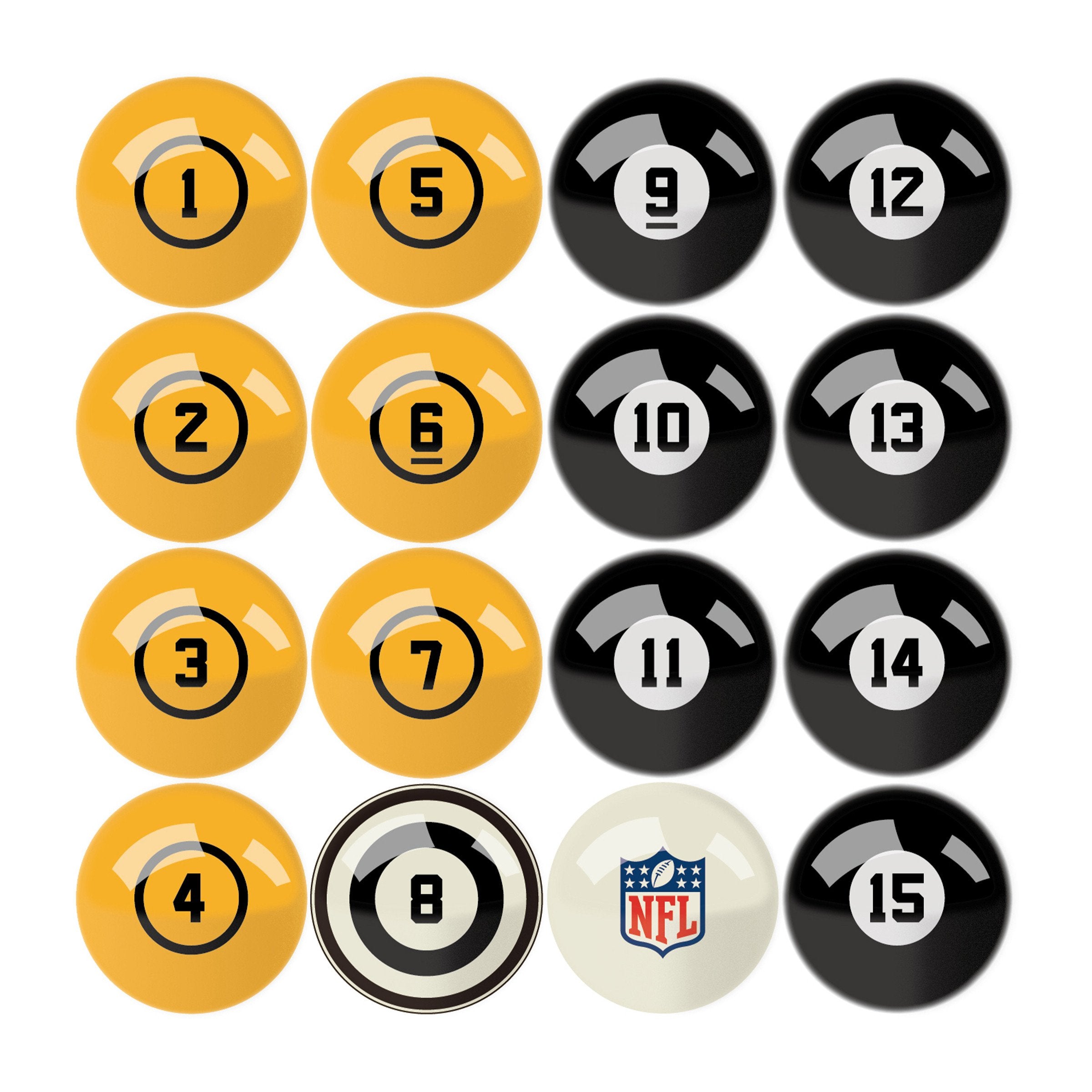 Imperial Pittsburg Steelers Billiard Balls With Numbers