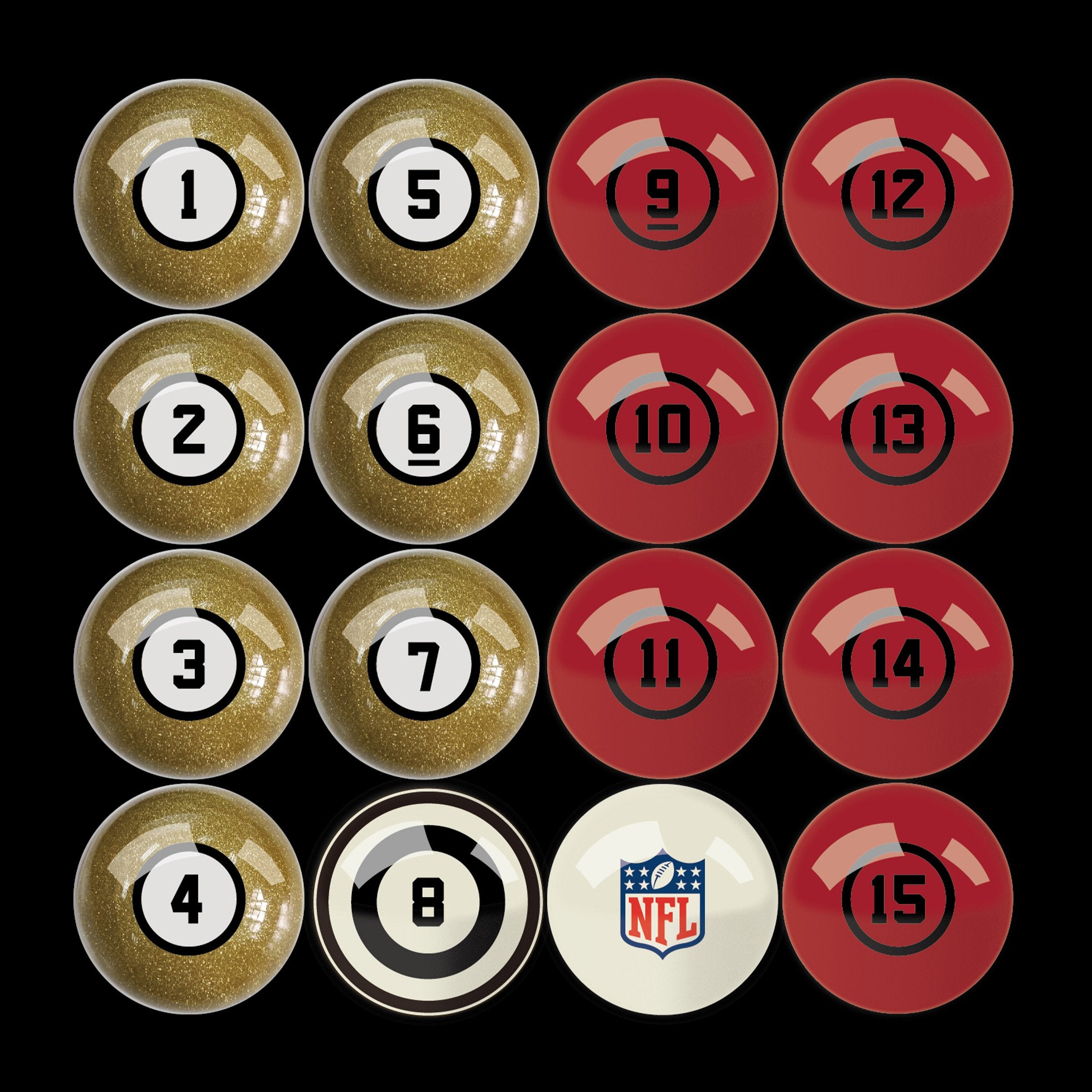 Imperial San Francisco 49ers Billiard Balls With Numbers