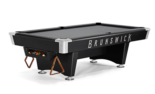 Brunswick Gold Crown VI Tournament Slate Pool Table in Matte Black