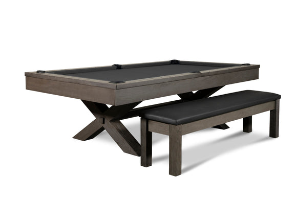 Nixon CrissyCross 7' Slate Pool Table in Charcoal Finish w/ Dining Top Option