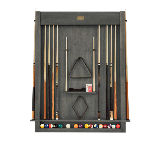 American Heritage Alta Wall Mounted 12 Cue Holder Rack in Charcoal