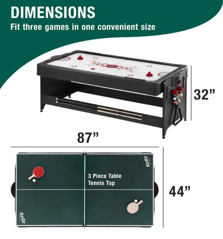 Fat Cat Original 3-in-1 Green 7' Pockey™ Multi-Game Table – Pro Pool Store