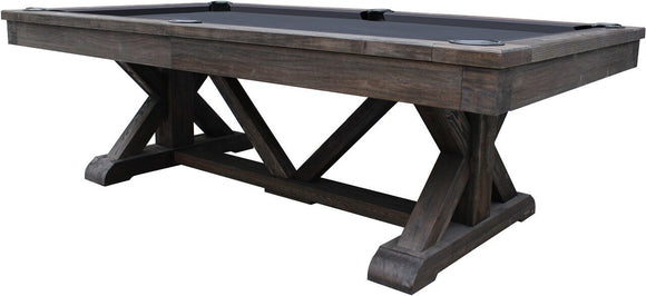 Picture of Playcraft Brazos River 8' Slate Pool Table w/ Leather Drop Pockets in Weathered Black