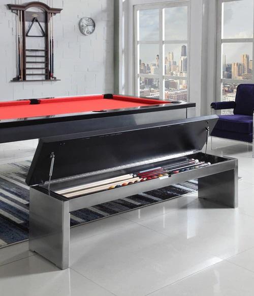 Picture of Playcraft Benches for Monaco Slate Pool Table, Black on Silver