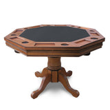 Picture of Hathaway Kingston 3-in-1 Poker Table in Oak w/ 4 Arm Chairs